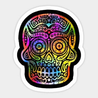 Hipster Halloween Day of the Dead Skull Sticker